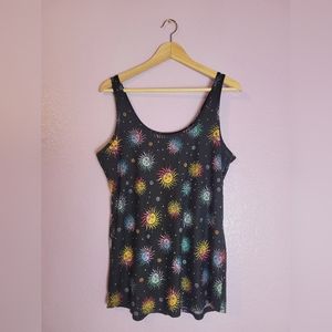 GUC Women's Sun and Moon Black Tank Size 2XL (runs small)